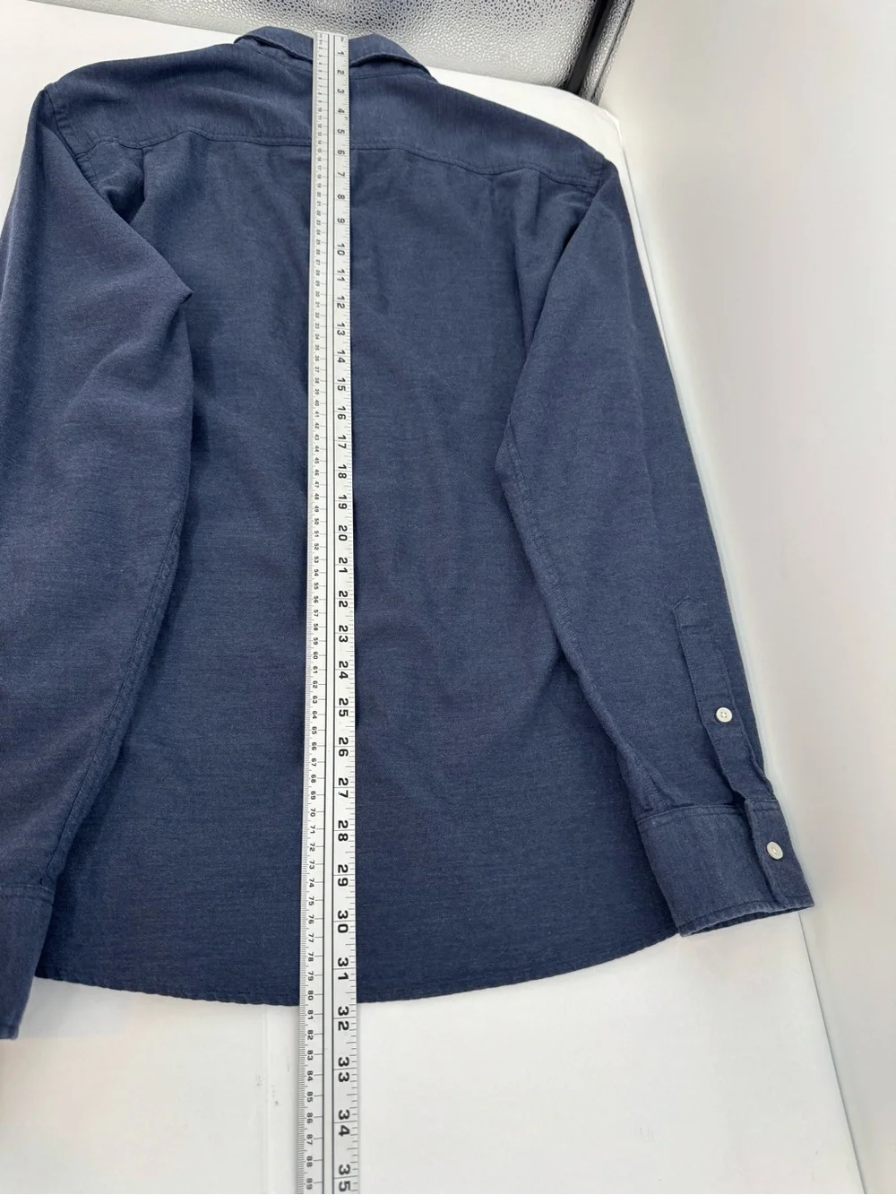 Faherty Men’s XL Navy Stretch Oxford Shirt Long Sleeve MWC0070 - Picture 8 of 10